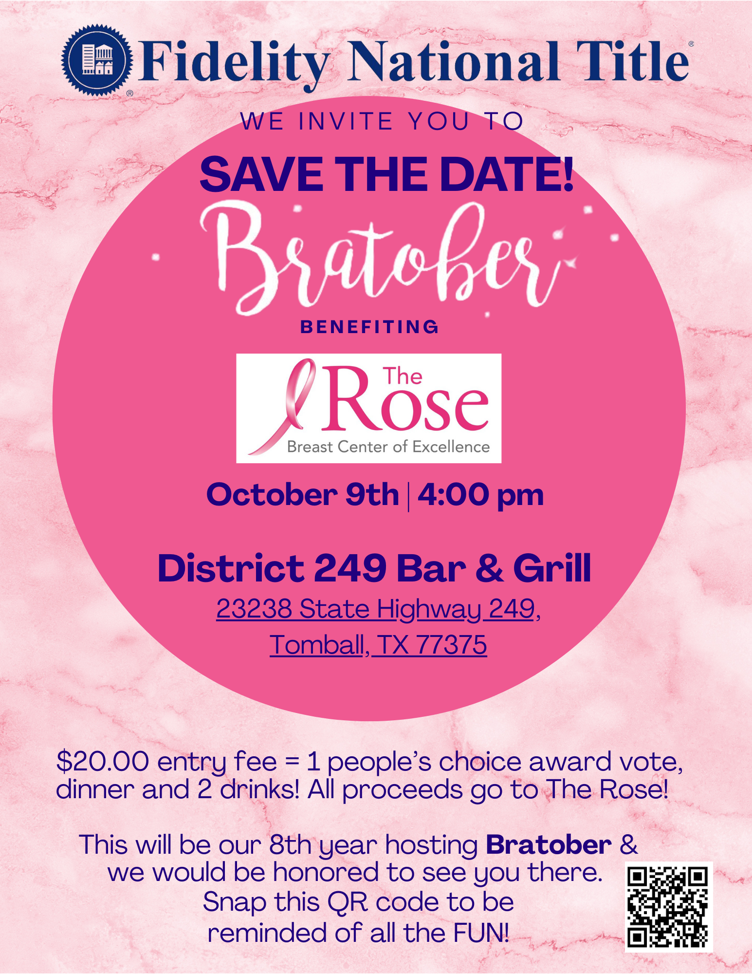 Bratober North benefiting The Rose 10 Bratober 2025 SAVE THE DATE