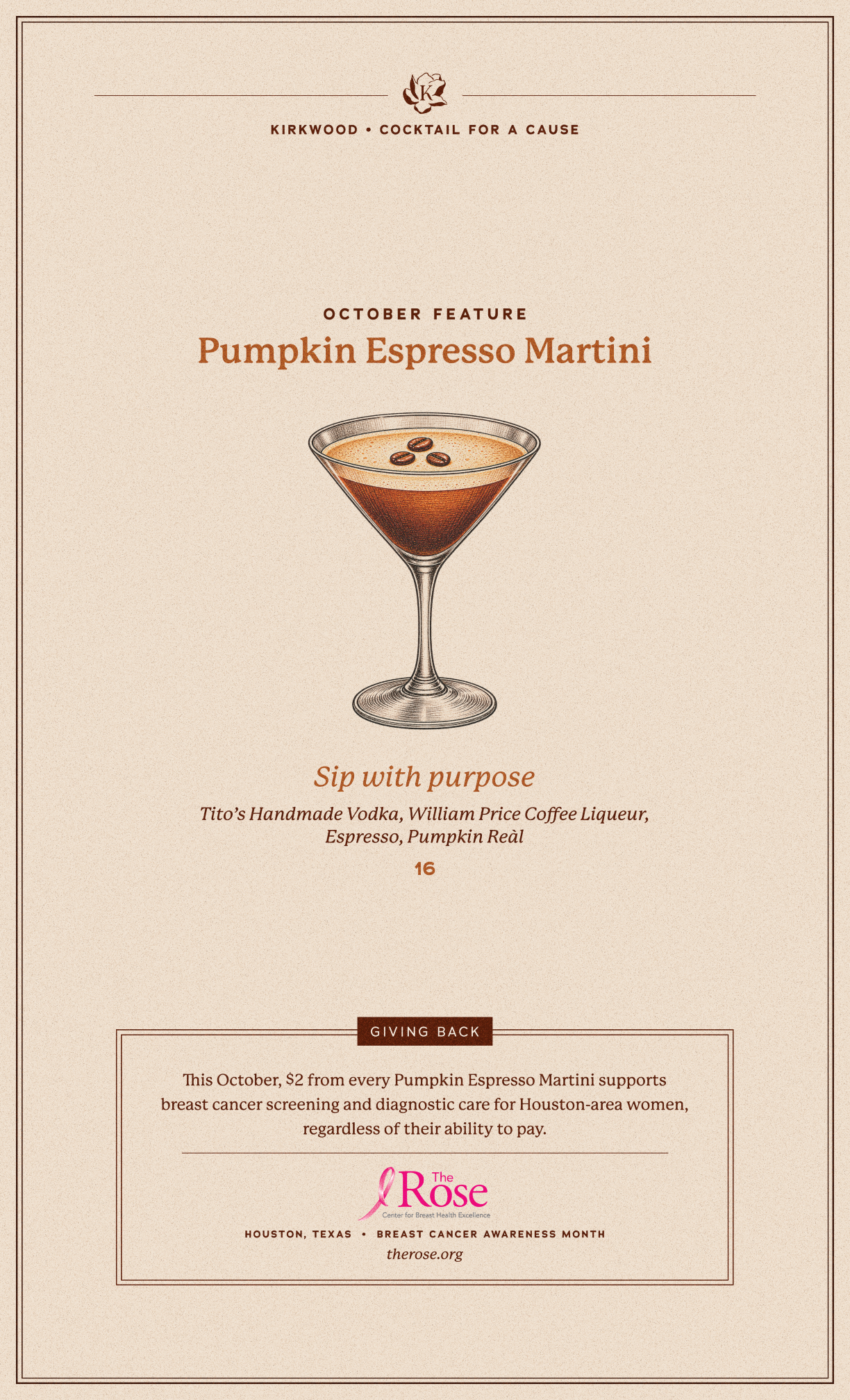 Kirkwood pumpkin espresso martini