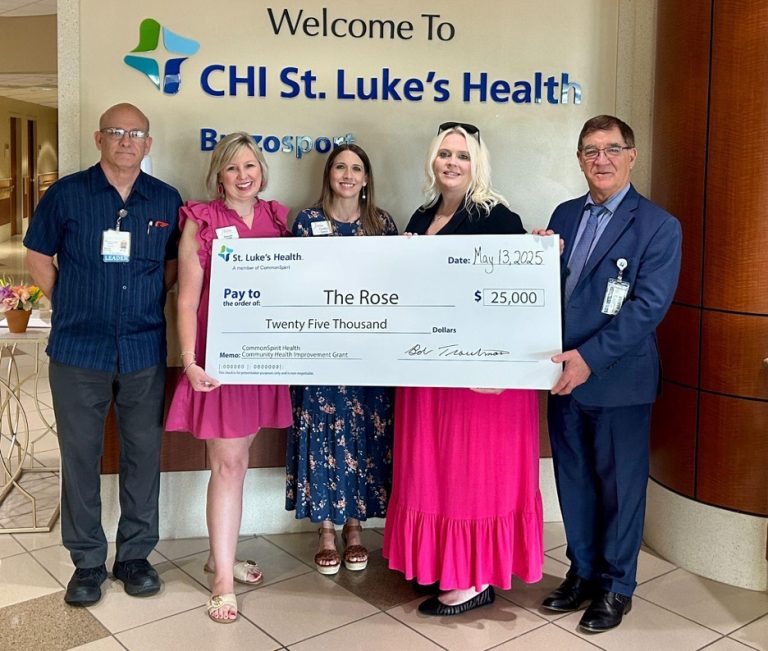 St. Luke’s Health - Brazosport Hospital Awards Grant to The Rose to Reduce Brazoria County Health Disparities