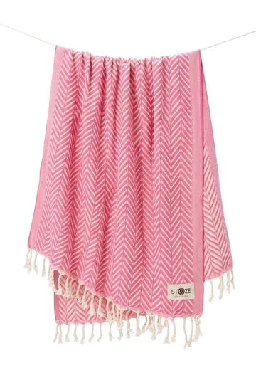 Stooze Turkish Towels - Rosé Dream Towel 12 Rose Dream Hanging on White String Final
