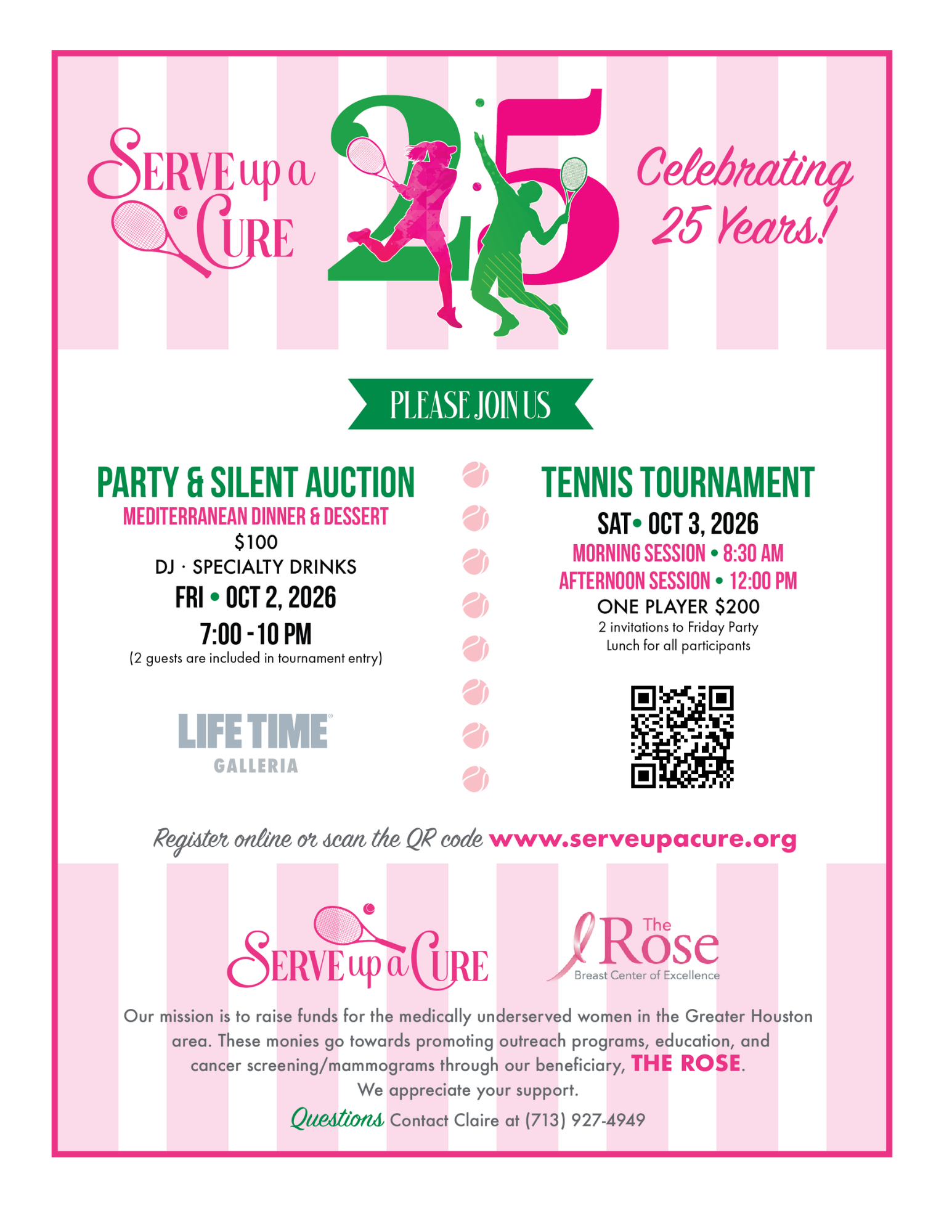 Serve Up A Cure 25th Annual Party and Online Auction 11 SUAC 2026 flyer