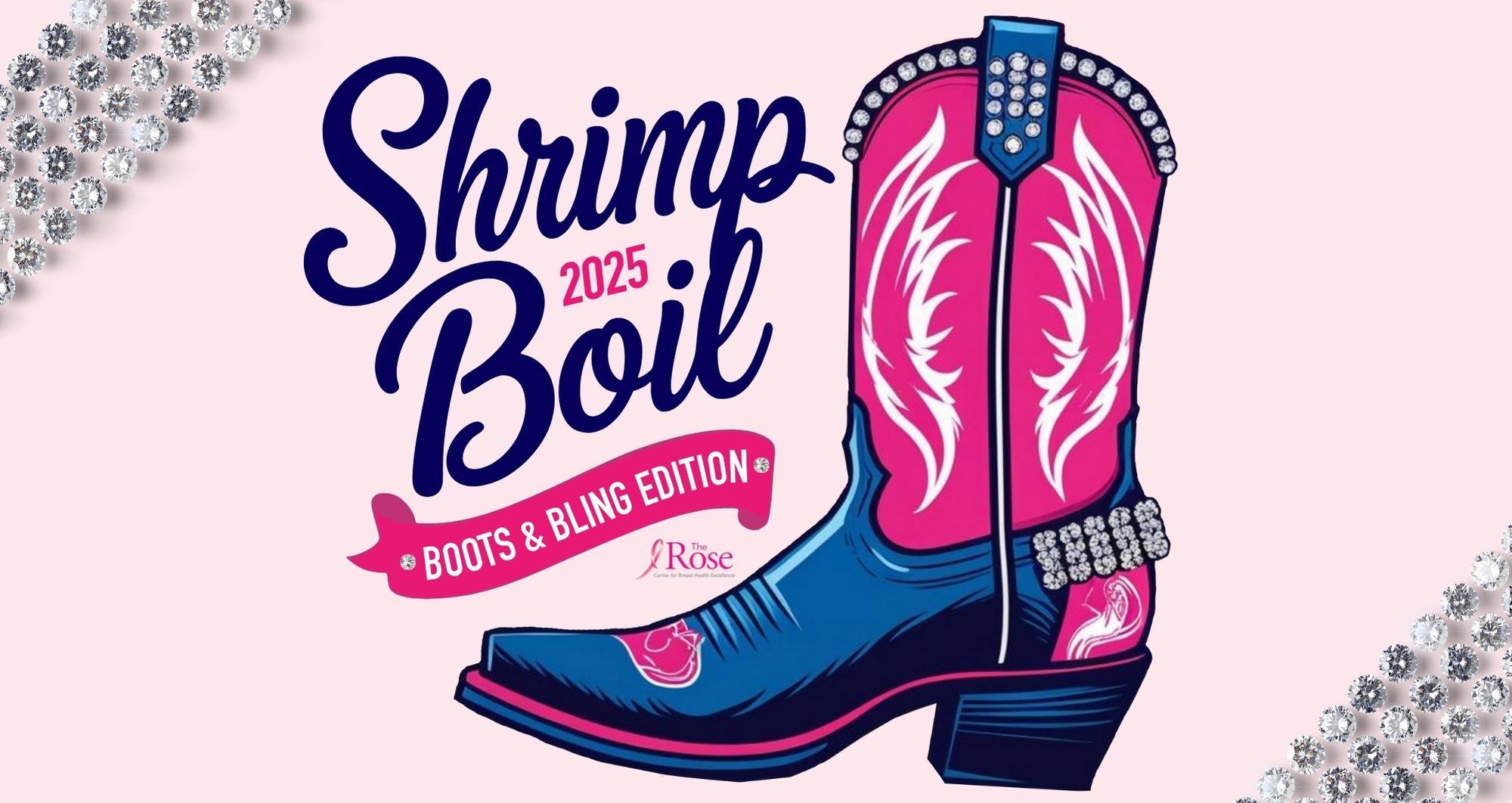 Home 1 Shrimp Boil Boots and Bling 2025 Logo Banner